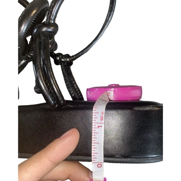 NWT Torrid Tie Ankle Strappy Flatform Sandals Black Size 8.5 Extra Wide Width - Picture 9 of 12